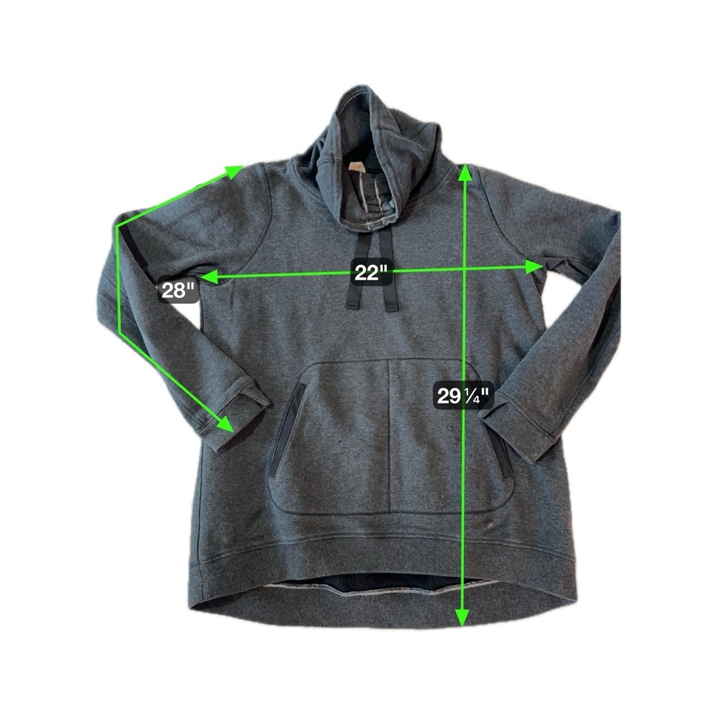 Lululemon Avenue Funnel neck Pullover sweatshirt dark gray charcoal Size 10 - Picture 13 of 15